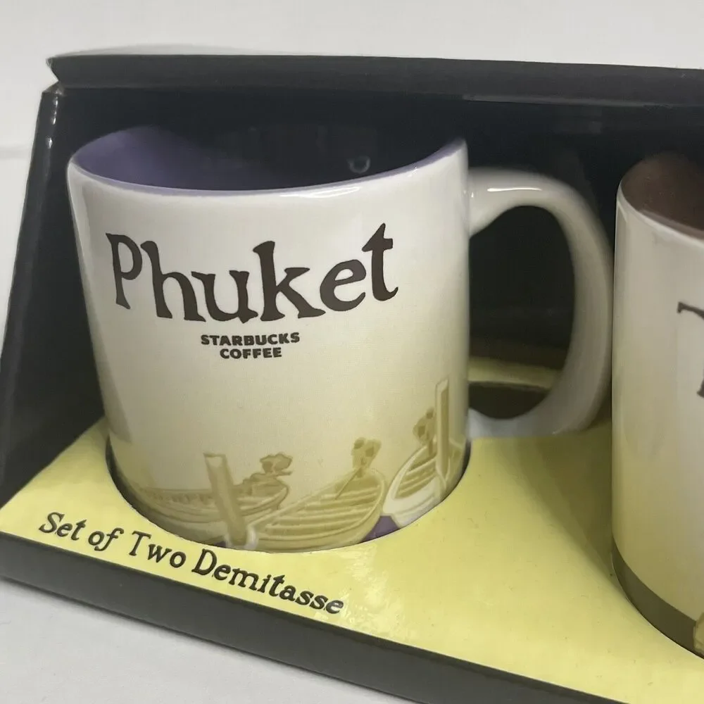 Starbucks Mug Phuket & Thailand 3 oz. Demi Cup Set City mugs NEW